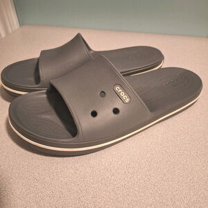 CROCS Crocband III Slide Unisex Mens 10/Womens 12 Gray Slides Sandals Flip Flops